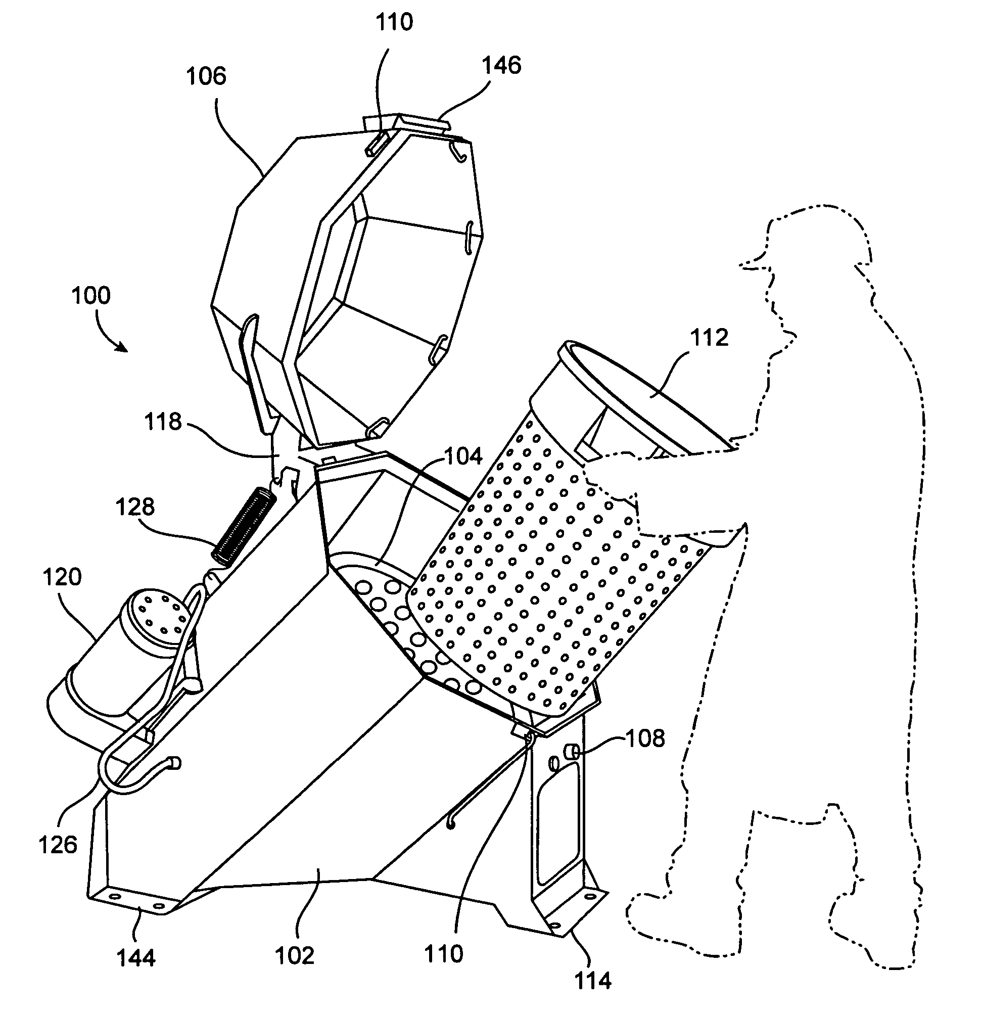 Canted manually loaded produce dryer