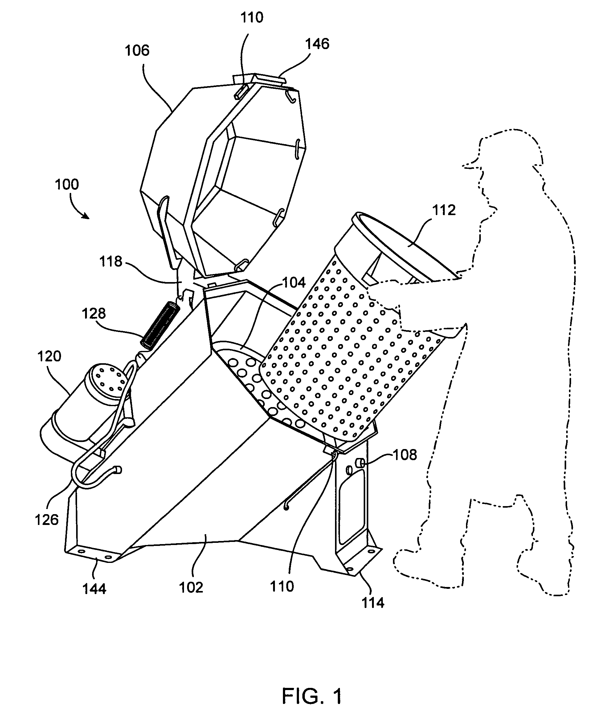 Canted manually loaded produce dryer