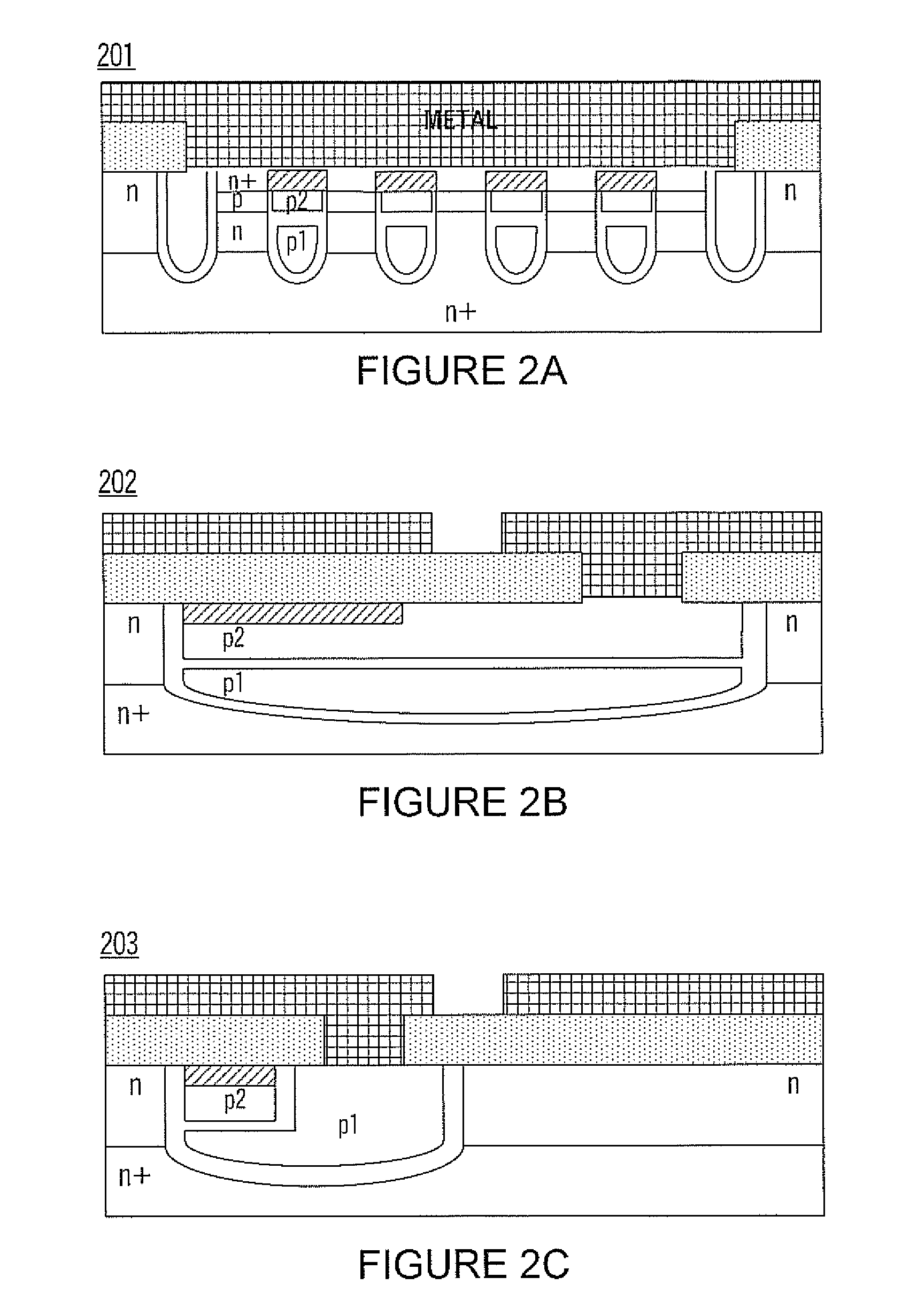 Structures of and methods of fabricating split gate MIS devices