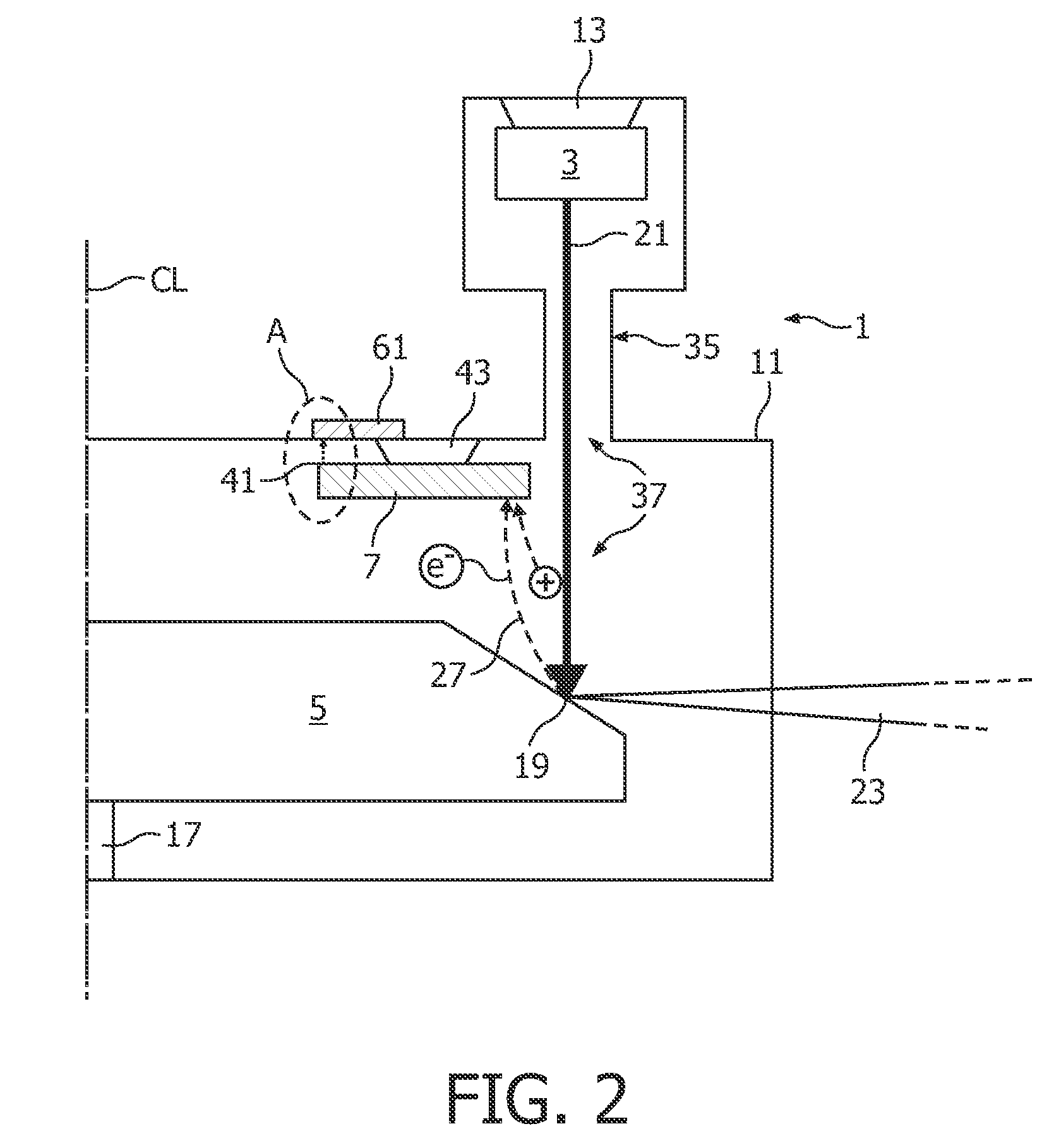 X-ray tube with passive ion collecting electrode