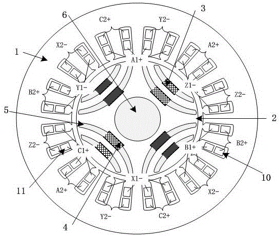 Permanent magnet assisted bearingless synchronous reluctance motor