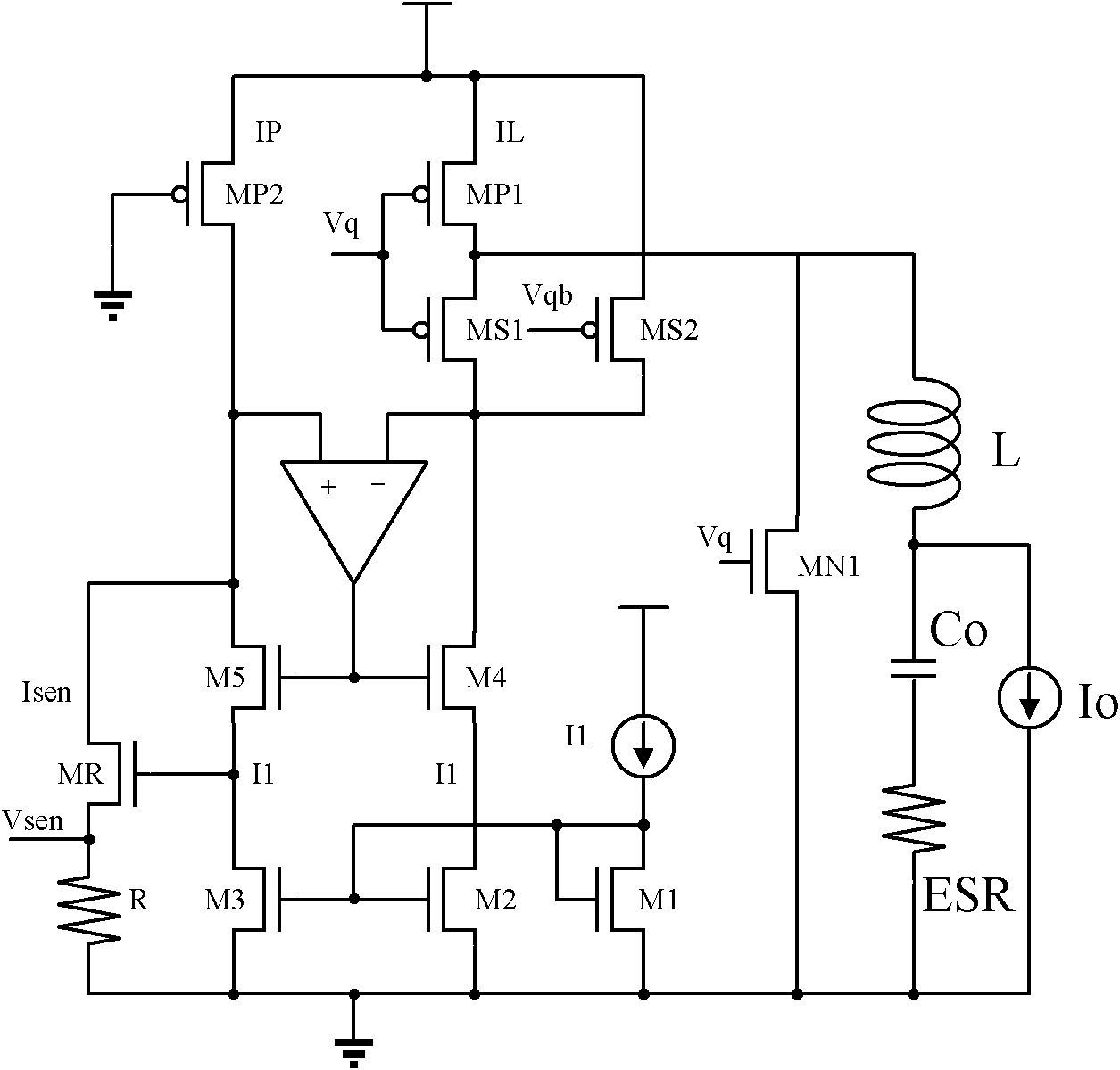 Wide-load range, high-precision and low-power consumption current detection circuit