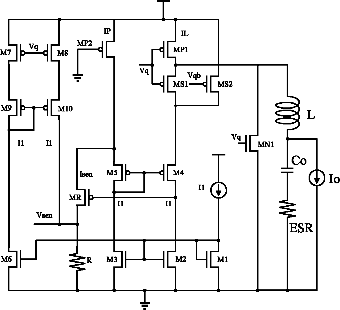 Wide-load range, high-precision and low-power consumption current detection circuit