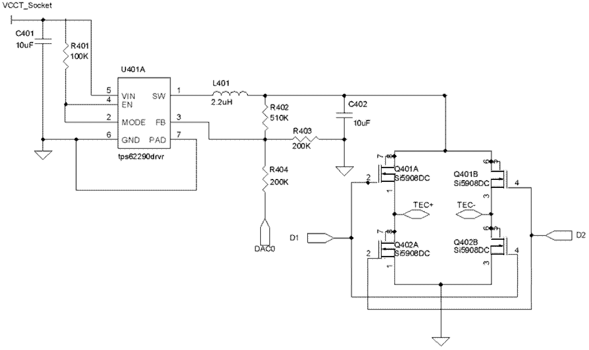 Driving circuit of thermal electric cooler (TEC)