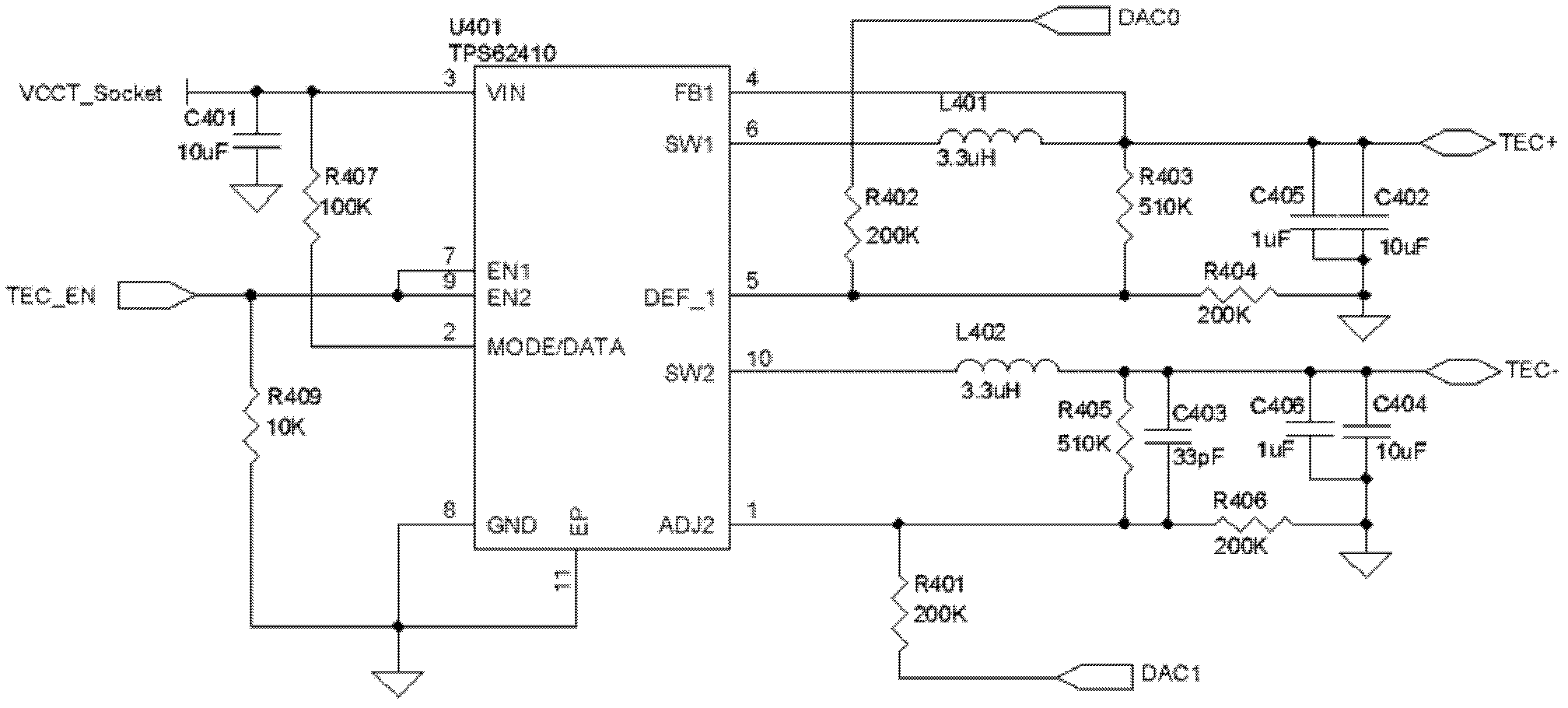 Driving circuit of thermal electric cooler (TEC)