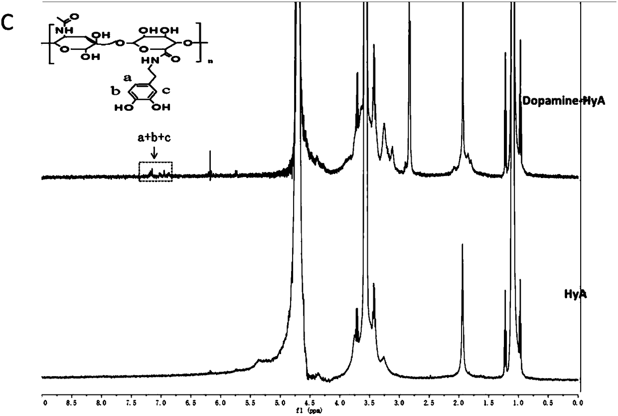 Dopamine-hyaluronic acid coating material as well as preparation method and application thereof in promoting specific adhesion of dental pulp stem cell to dentin