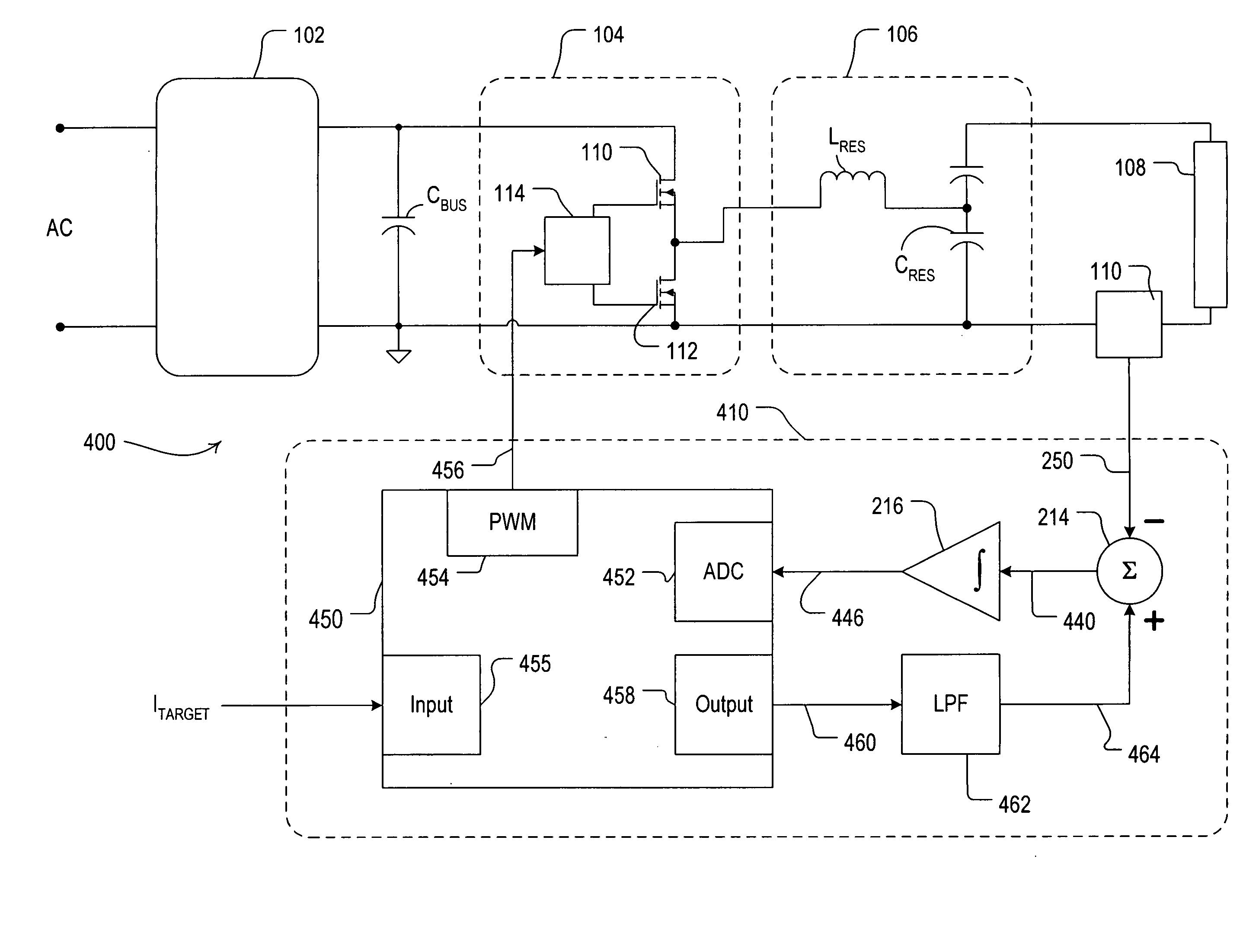 Electronic ballast having adaptive frequency shifting