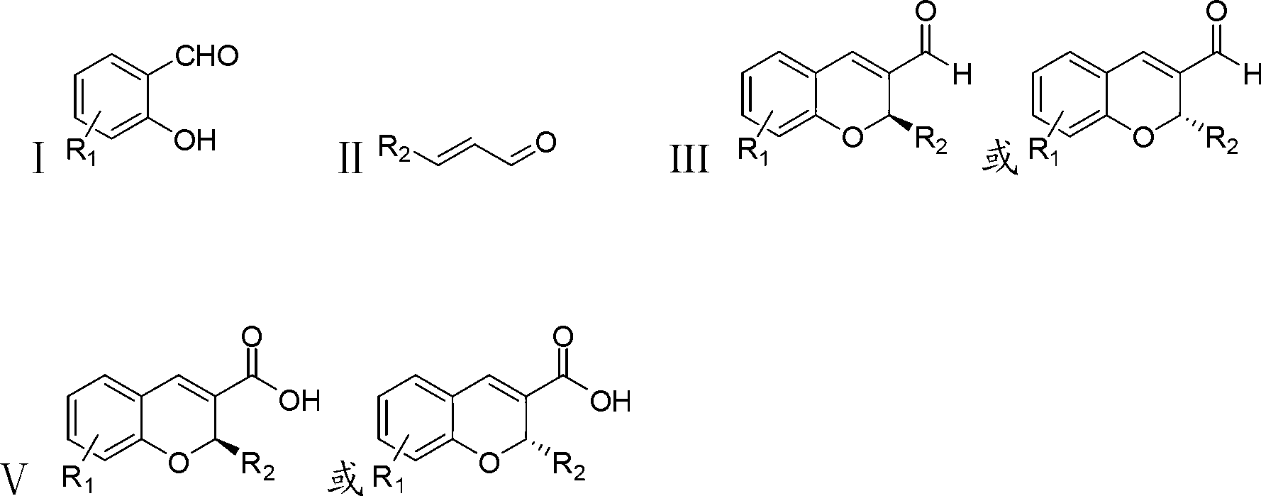 Synthetic method of benzopyran chiral compound