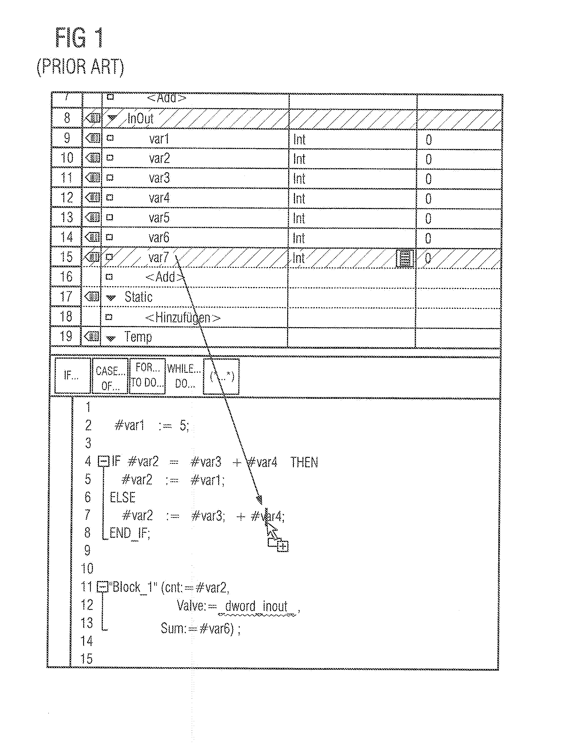 Method and program editor for creating and processing a program for an industrial automation arrangement