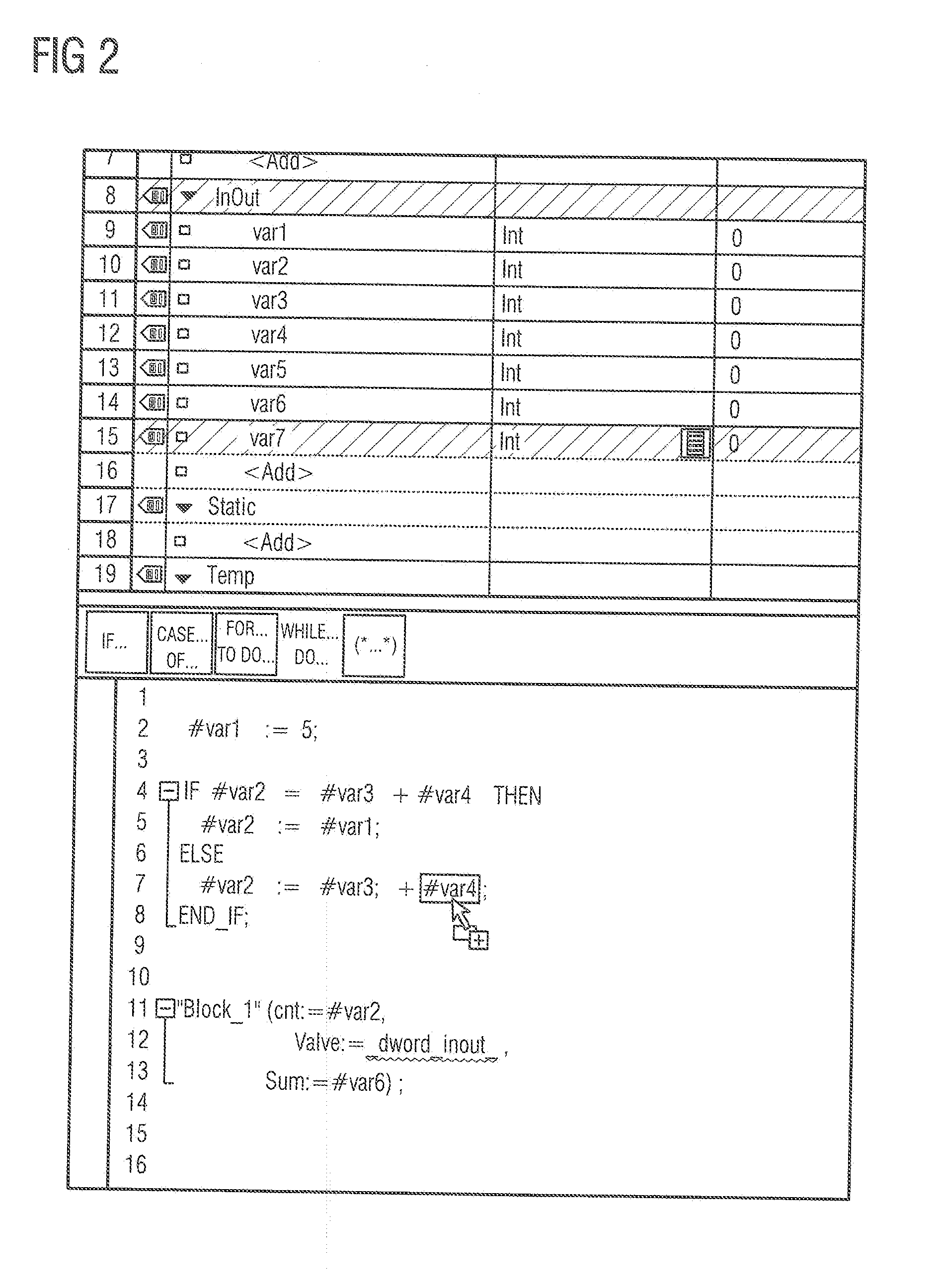 Method and program editor for creating and processing a program for an industrial automation arrangement