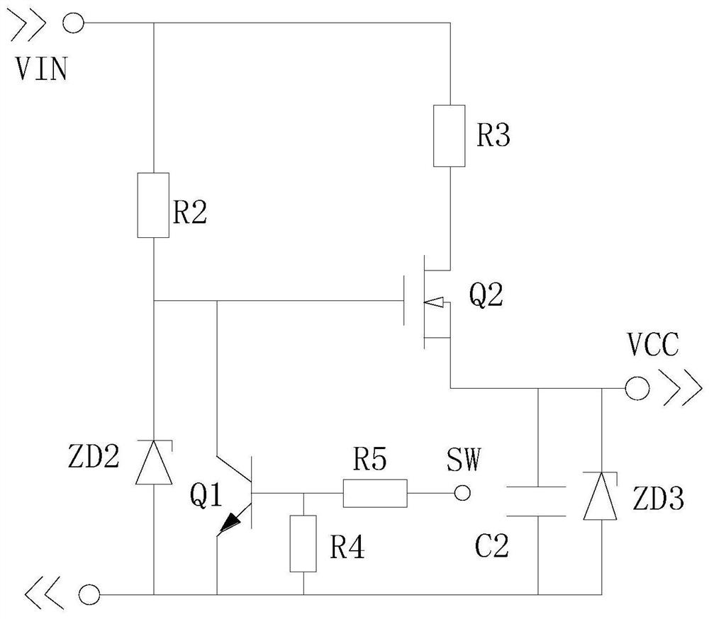 A start-up circuit of an ultra-wide voltage auxiliary power pwm chip