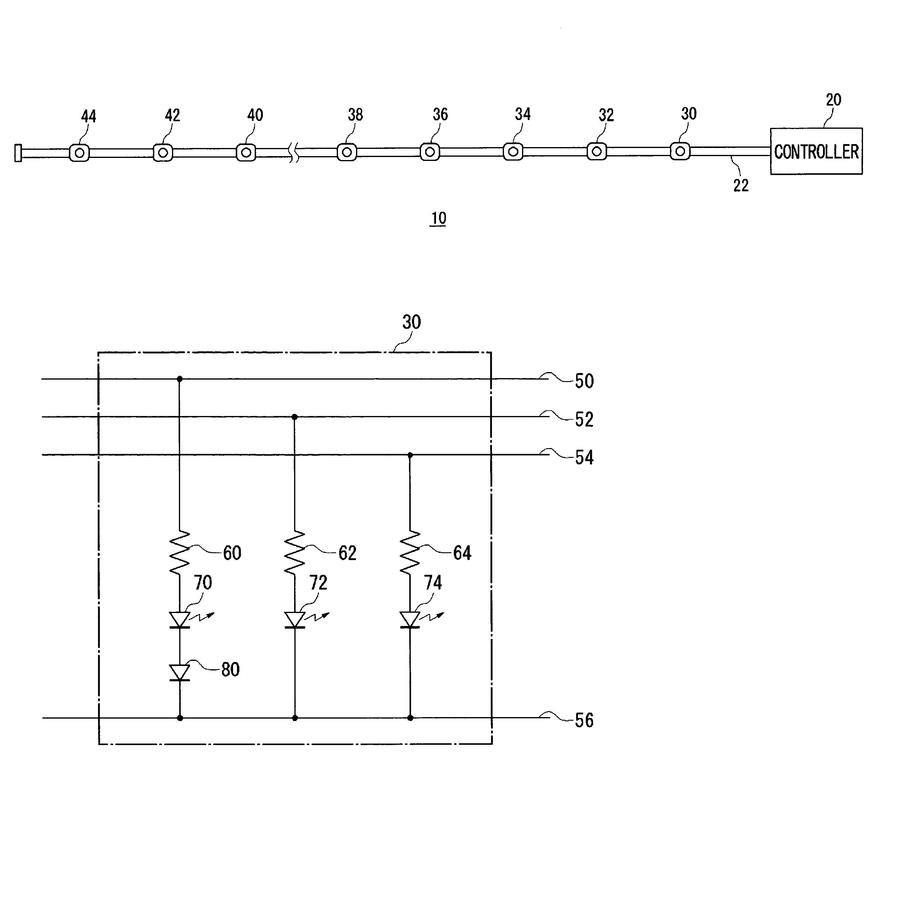 Illuminating apparatus using full-color LEDs