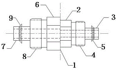 Reducing two-way pipe joint and reducing two-way pipe joint component