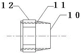 Reducing two-way pipe joint and reducing two-way pipe joint component