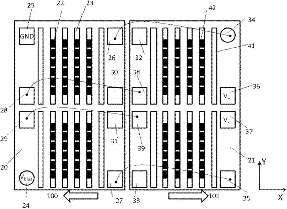 Push-pull bridge type magnetic sensor for high-intensity magnetic field