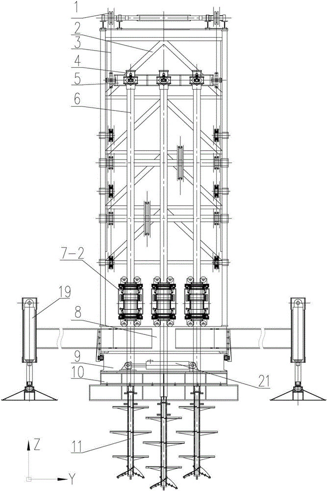 Double-row multi-shaft pile machine