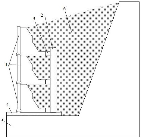 Prefabricated L-shaped concrete multilayer multi-step retaining wall