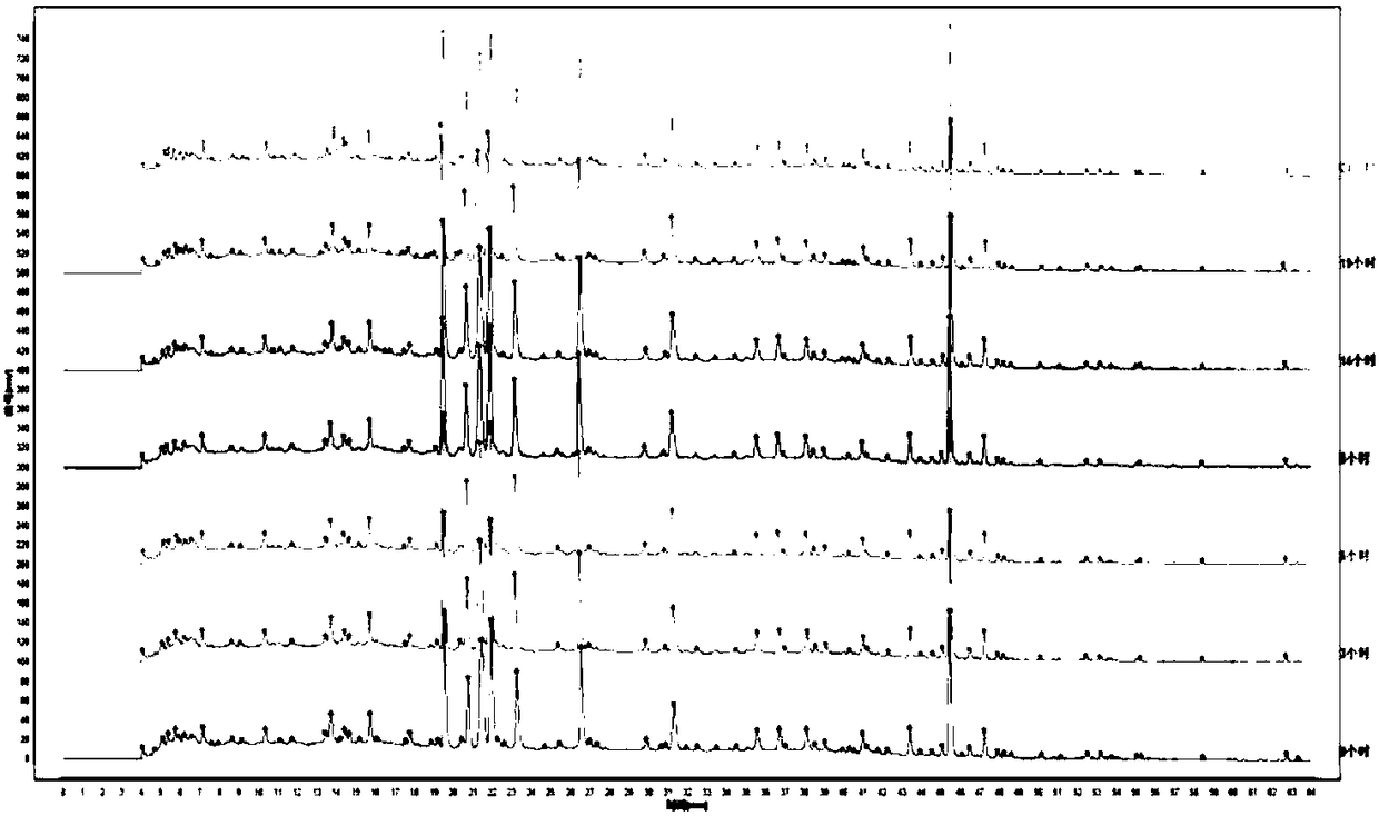 Establishing method of tetrandra and poria decoction fingerprint atlas and fingerprint atlas