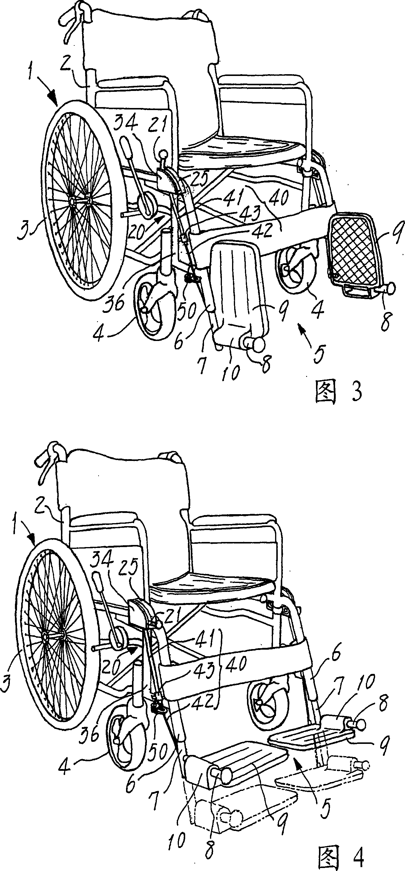 Manipulation device for wheelchair footrests