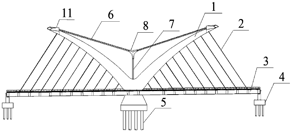 Seagull-type space dorsal cable-stayed bridge system