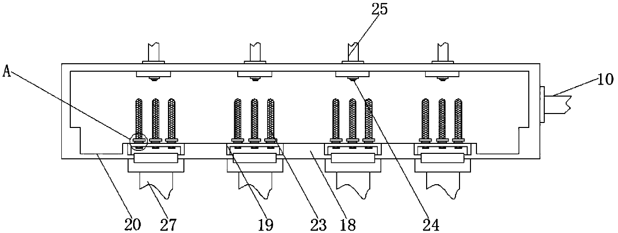 High-efficient dedusting device for garment production workshop