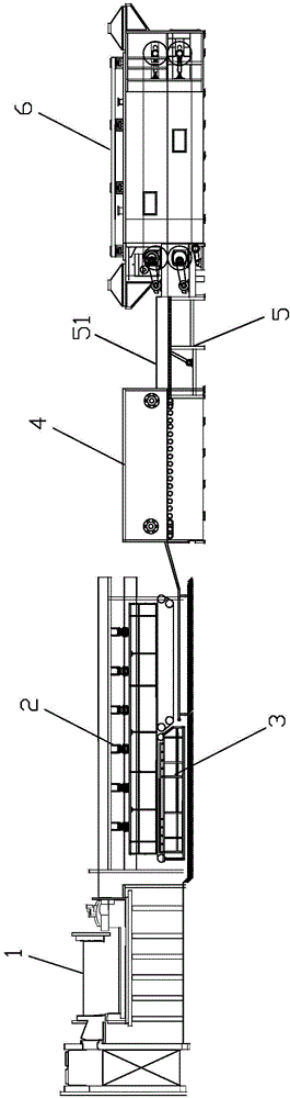 Online dry-process production system and method of glass wool vacuum insulation board core material