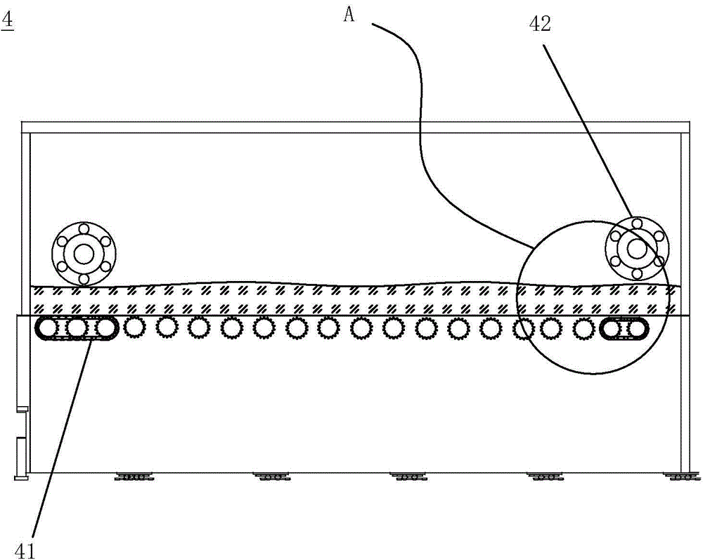 Online dry-process production system and method of glass wool vacuum insulation board core material