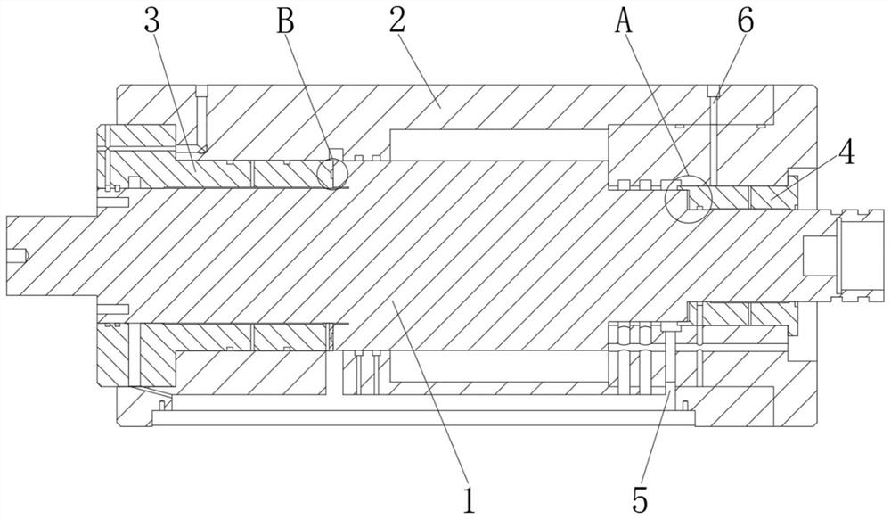 Axial fixing structure of static pressure main shaft