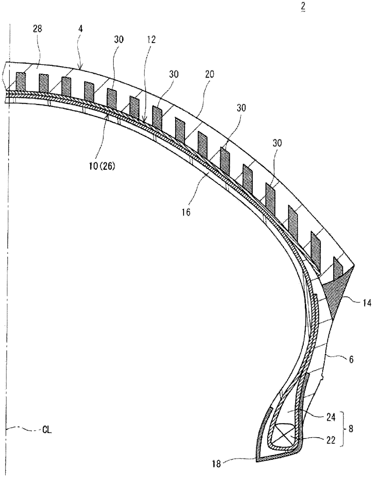 Radial tires for two-wheeled vehicles