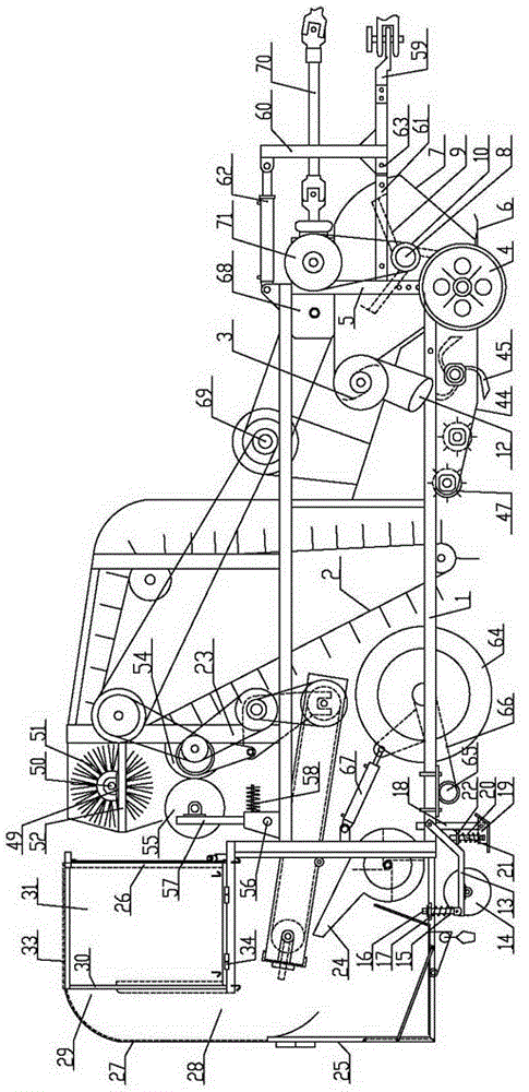 Trail-type straw crushing and returning used plastic film retrieval machine