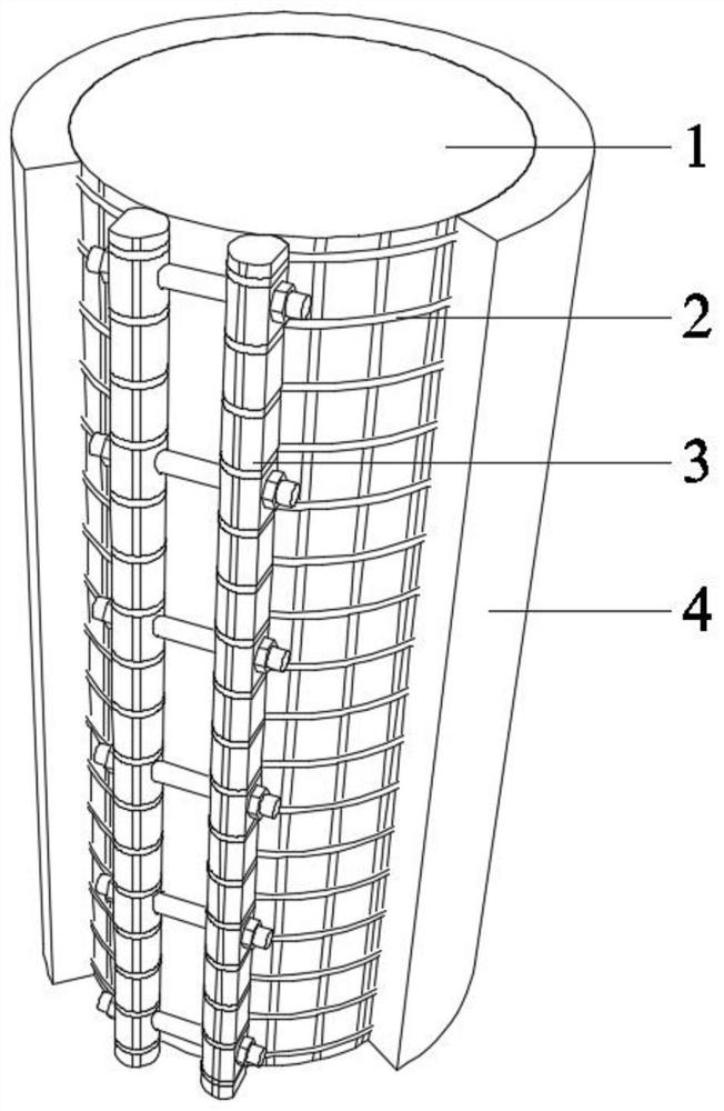 Concrete filled steel tubular column reinforcing method based on fiber woven mesh