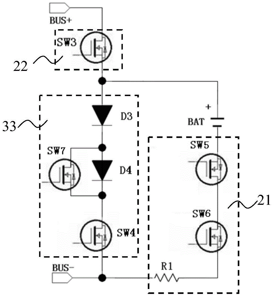 Battery charging and discharging circuit