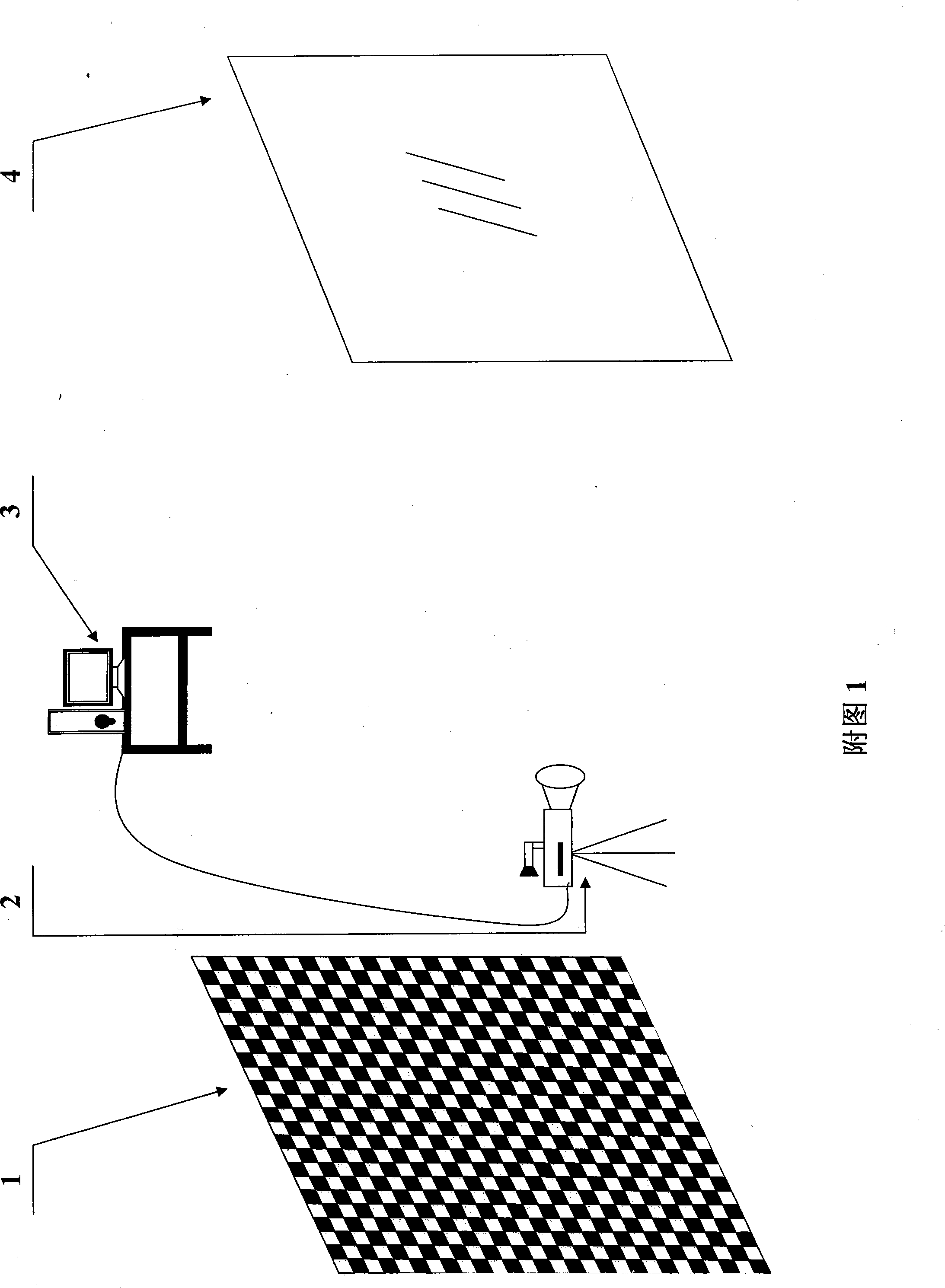 Detection method for architectural glass surface optical reflection image deflection