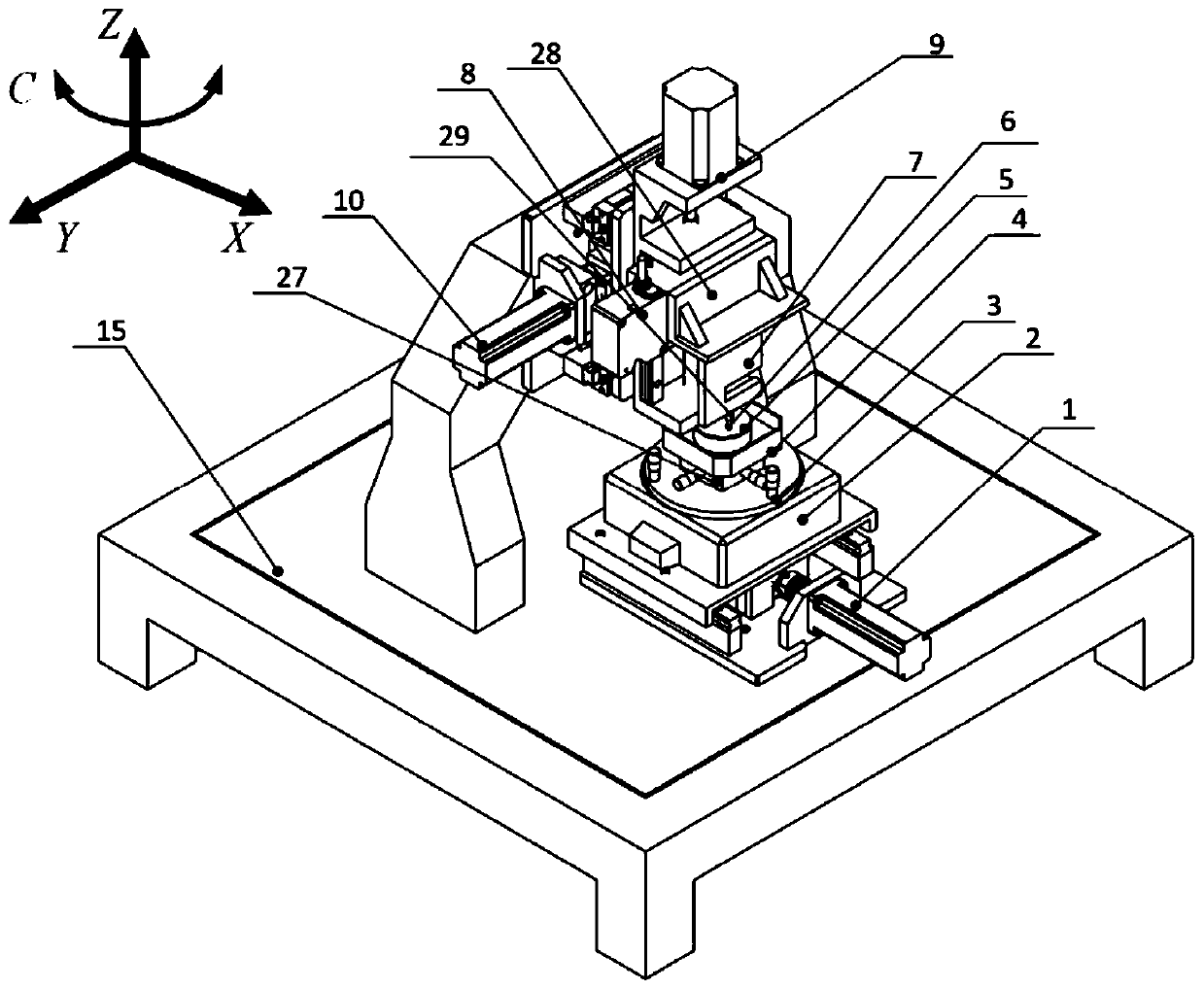 A kind of high-flatness metal surface electrochemical jet modification processing device and method