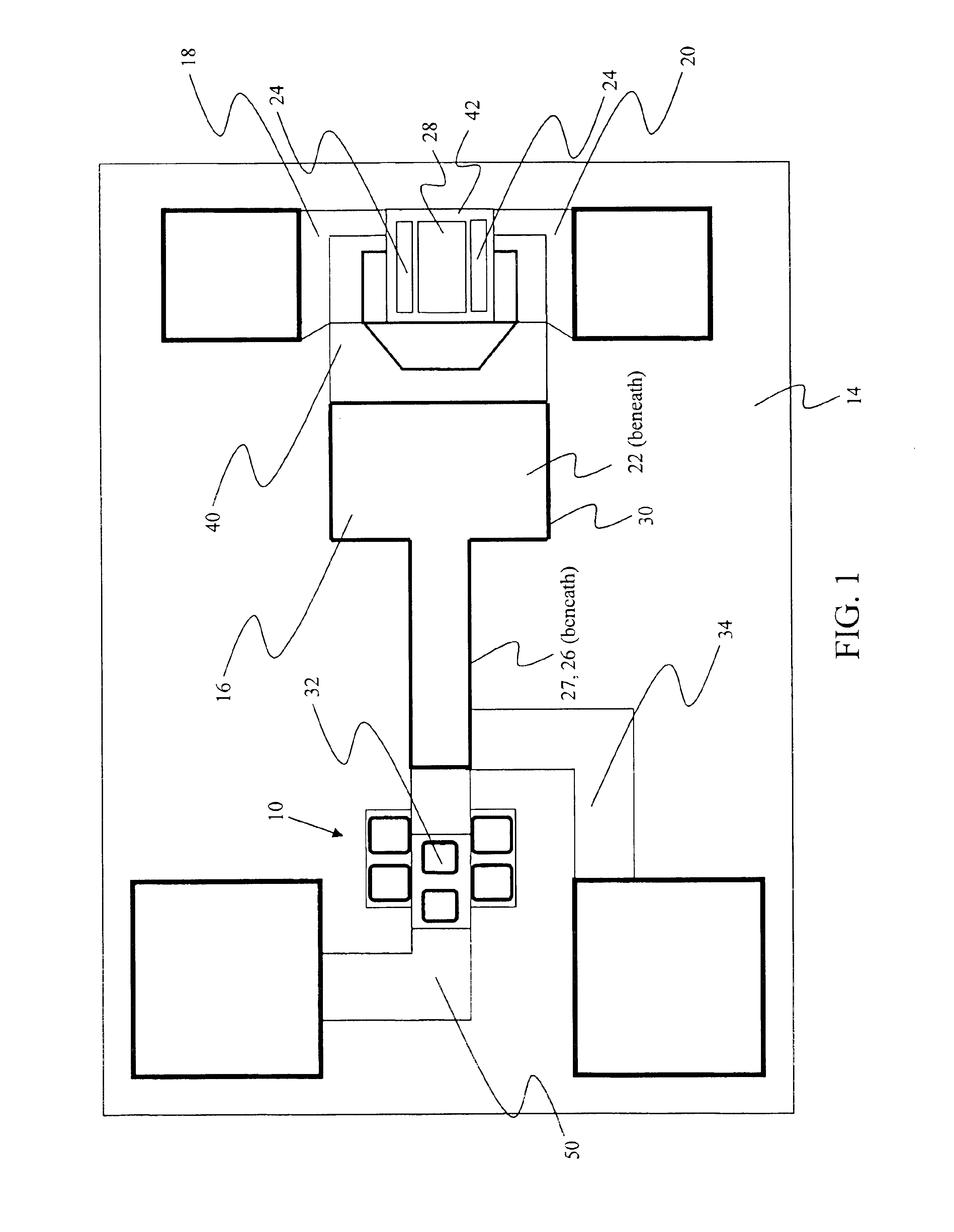 Torsion spring for electro-mechanical switches and a cantilever-type RF micro-electromechanical switch incorporating the torsion spring