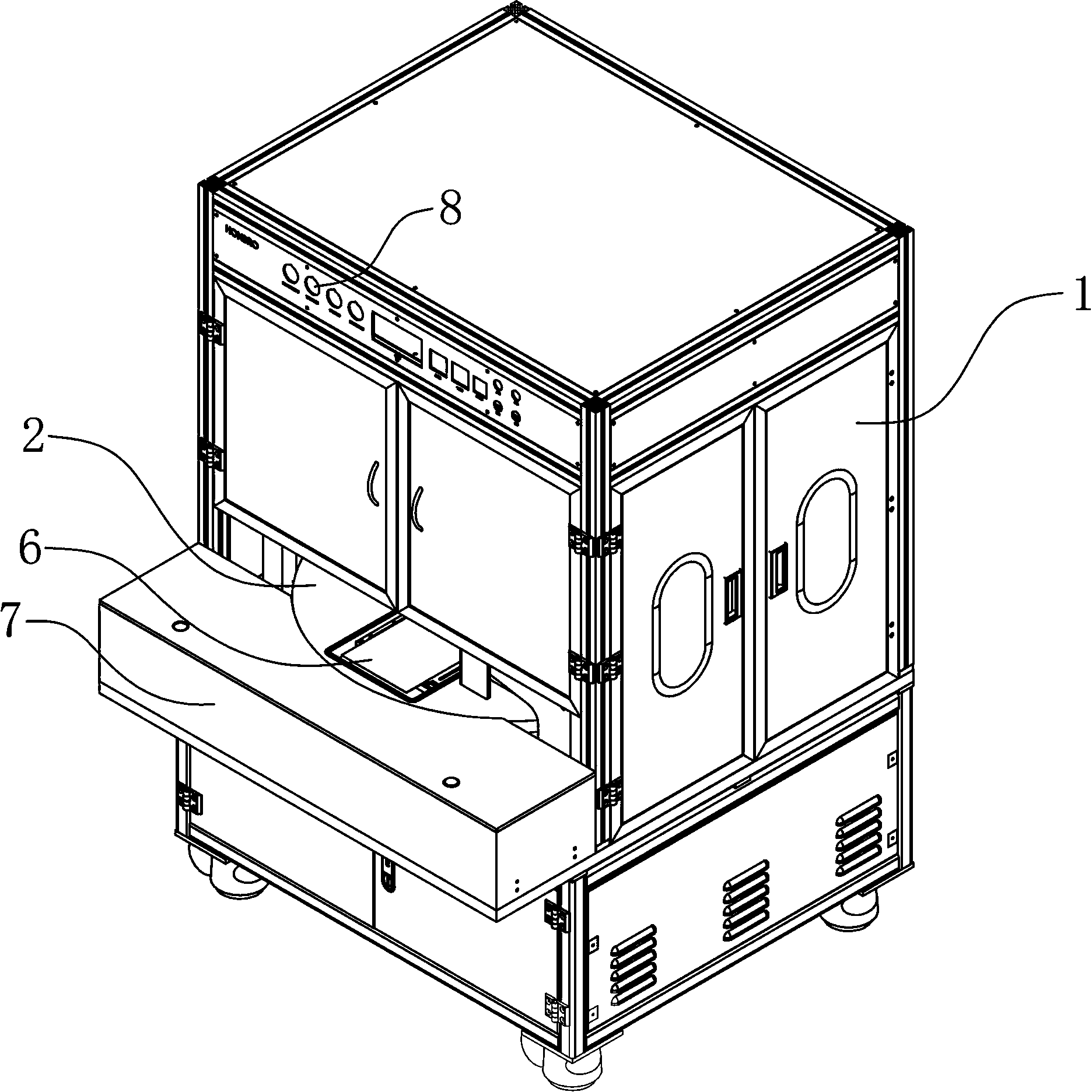 Vacuum packaging, edge cutting and secondary packaging machine