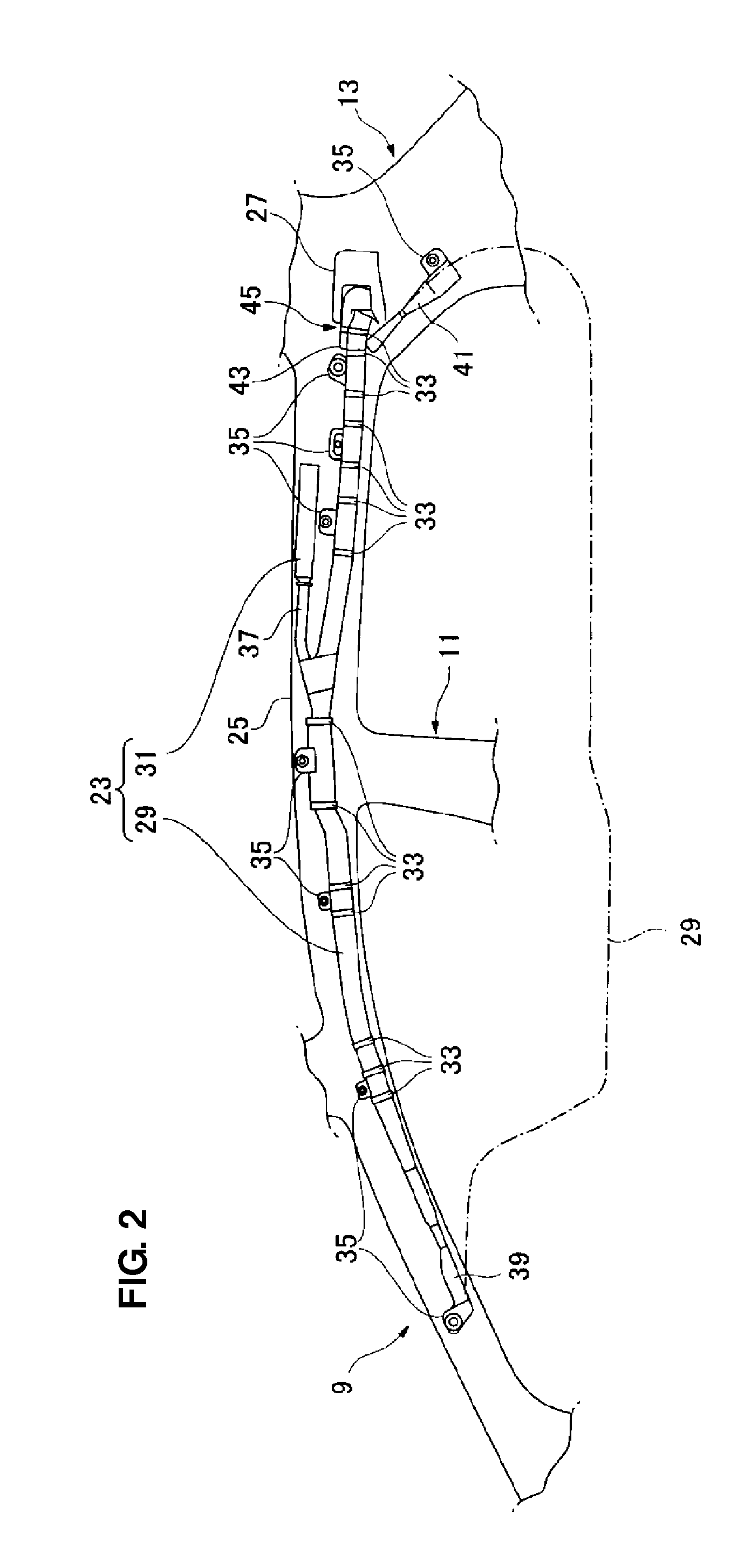 Interior structure of vehicle