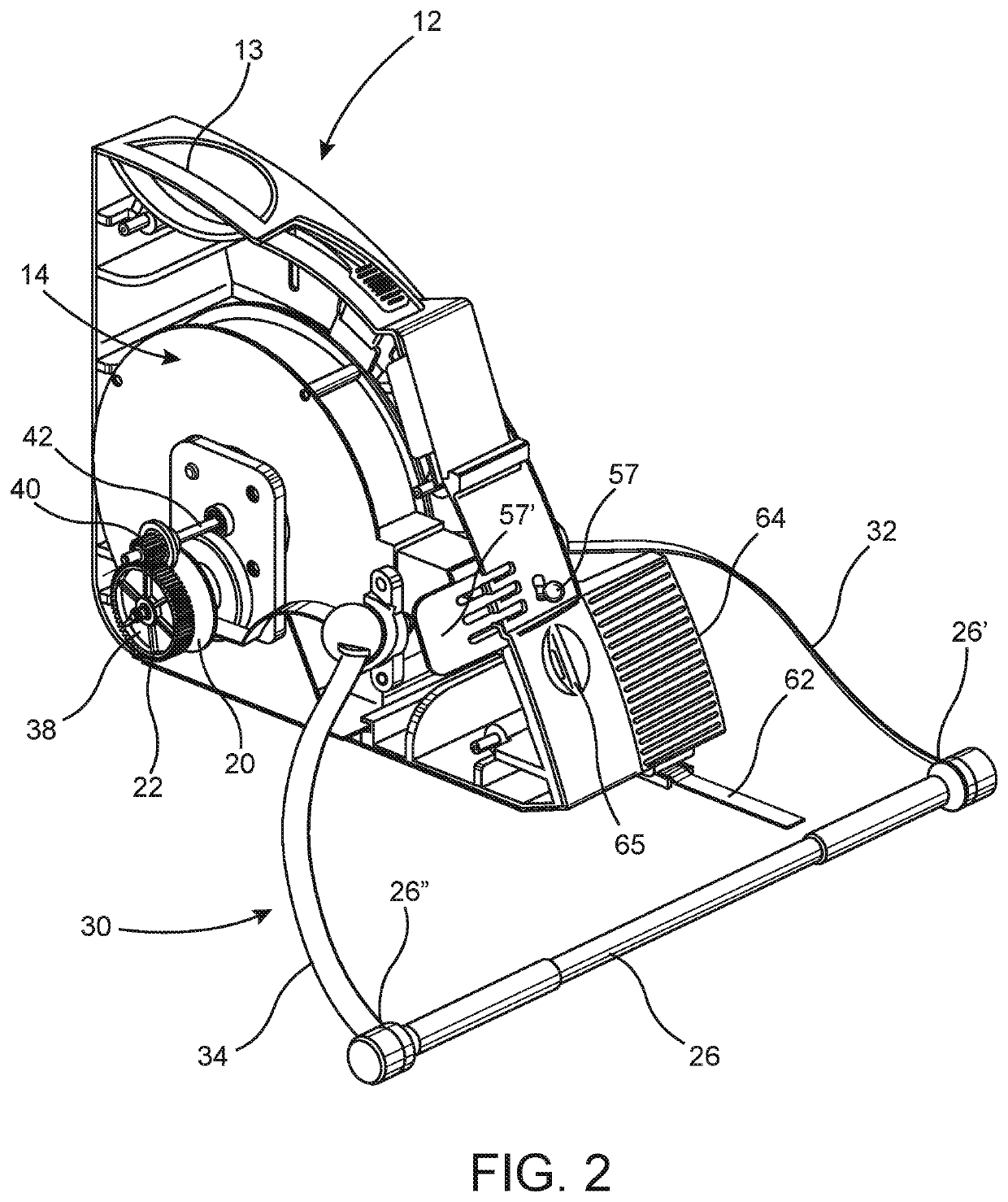 Exercise assembly for performing different rowing routines