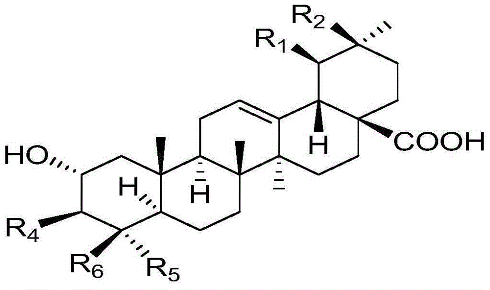 Polyglycosidated pentacyclic triterpene-28-acid, and preparation method and application thereof