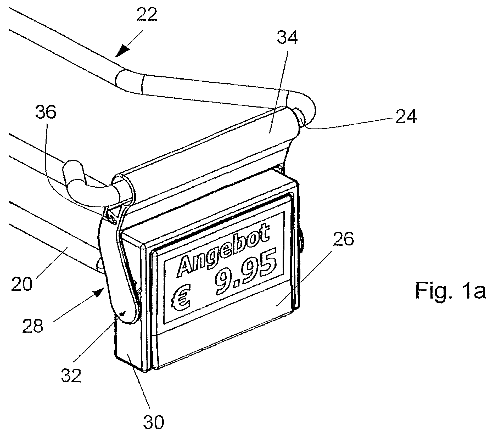 Adapter for attaching an electronic shelf label to a blister hook