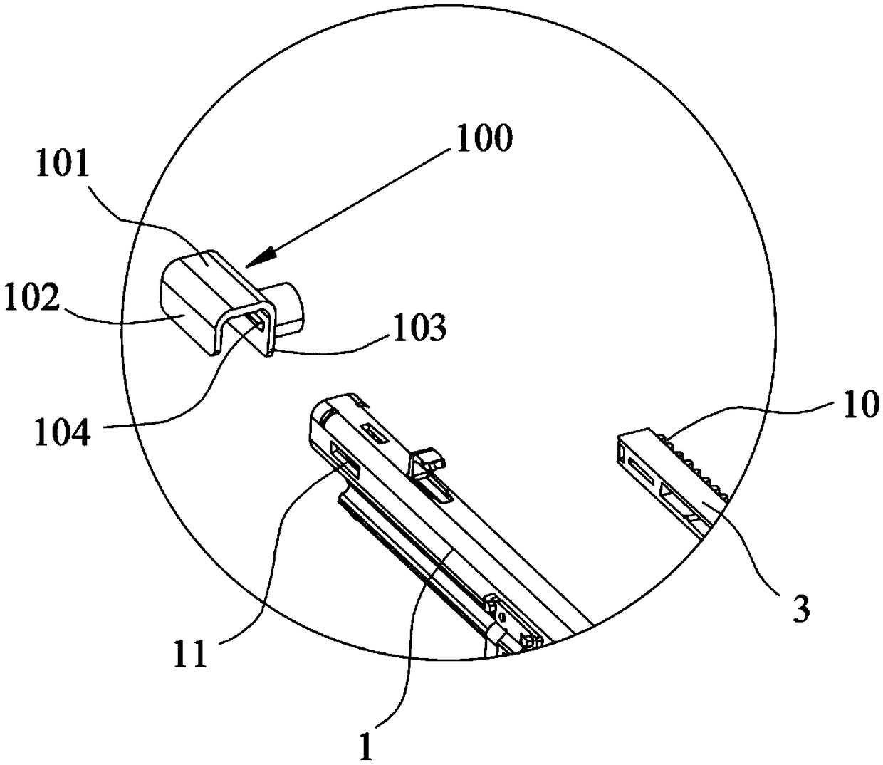 Slide rail mounting structure, drawing component and refrigerator