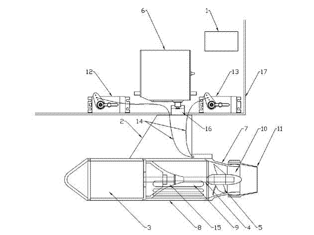 Hanging cabin type jetting vector propeller for all-rotation pump