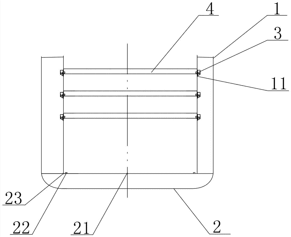 Precision control method for cargo hold broadside segmentation carrying of multipurpose ship