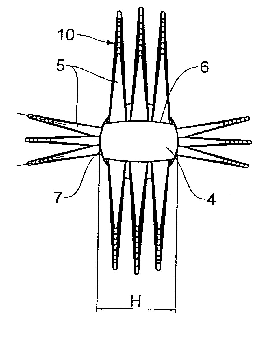 Brush for applying cosmetic substances