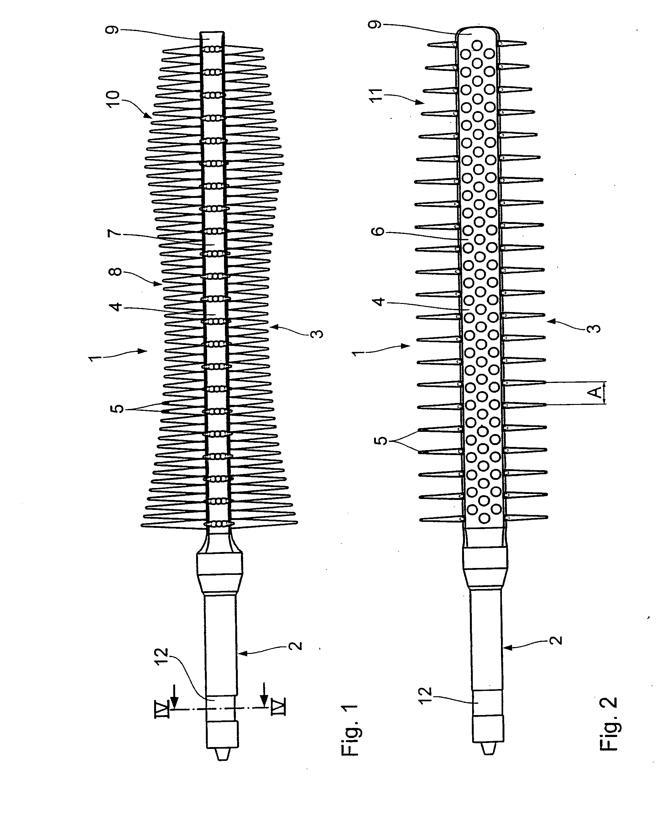 Brush for applying cosmetic substances