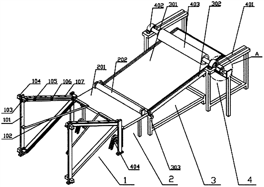 A ton bag automatic rolling machine