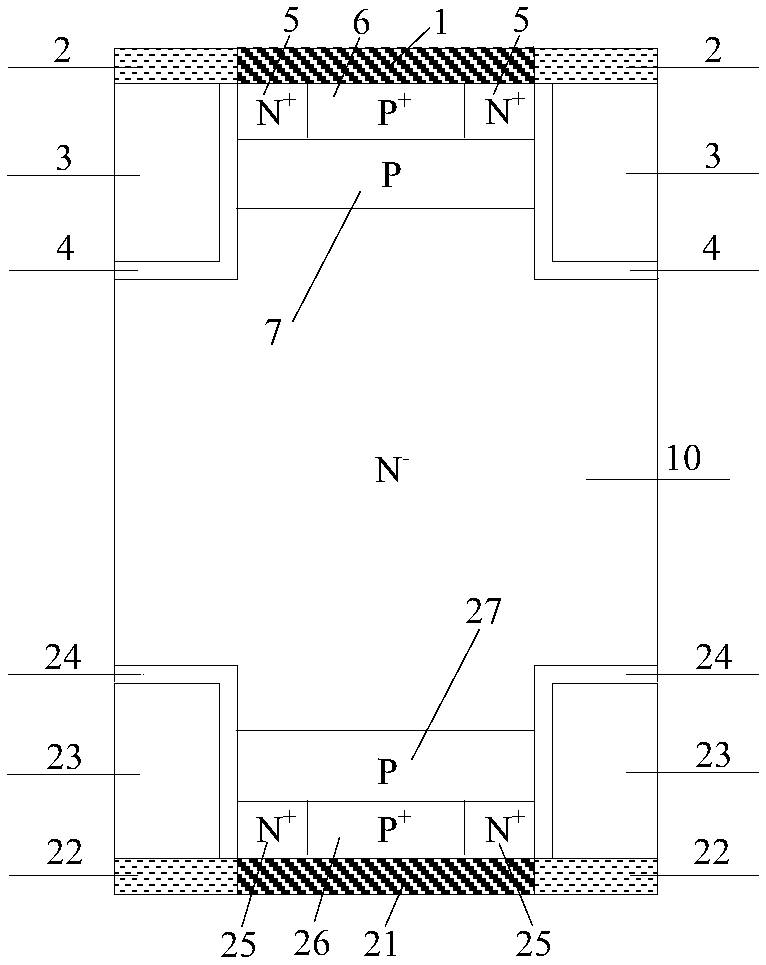 A kind of bidirectional igbt device and manufacturing method thereof