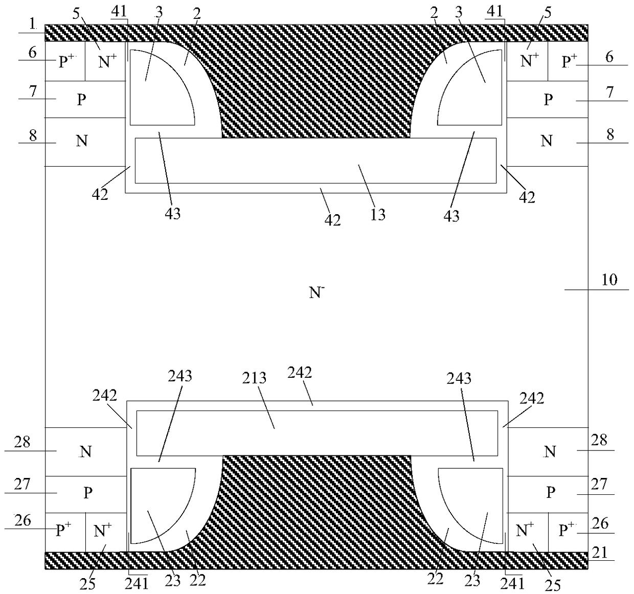 A kind of bidirectional igbt device and manufacturing method thereof