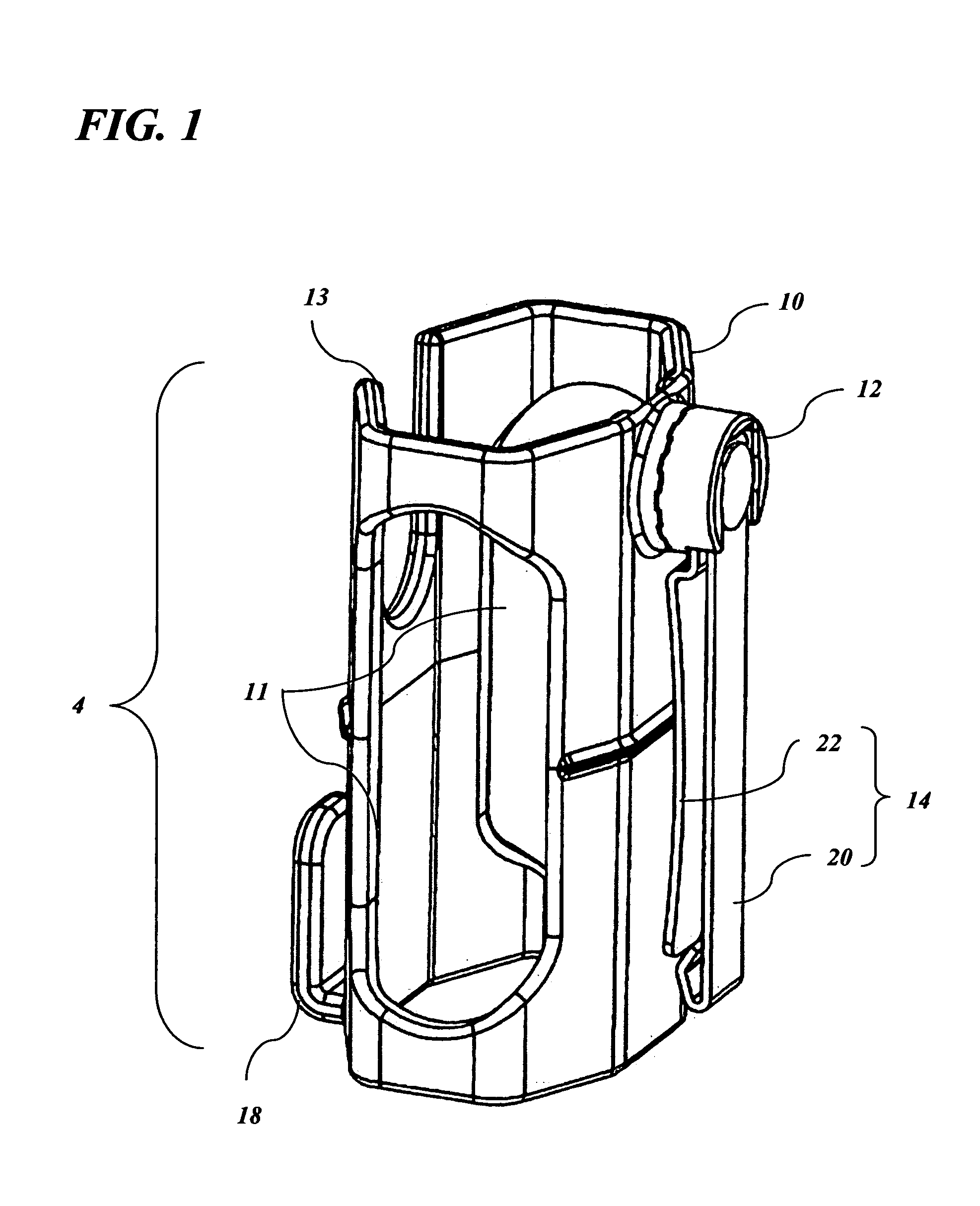 Earpiece holder with access portal and pivoting clip element