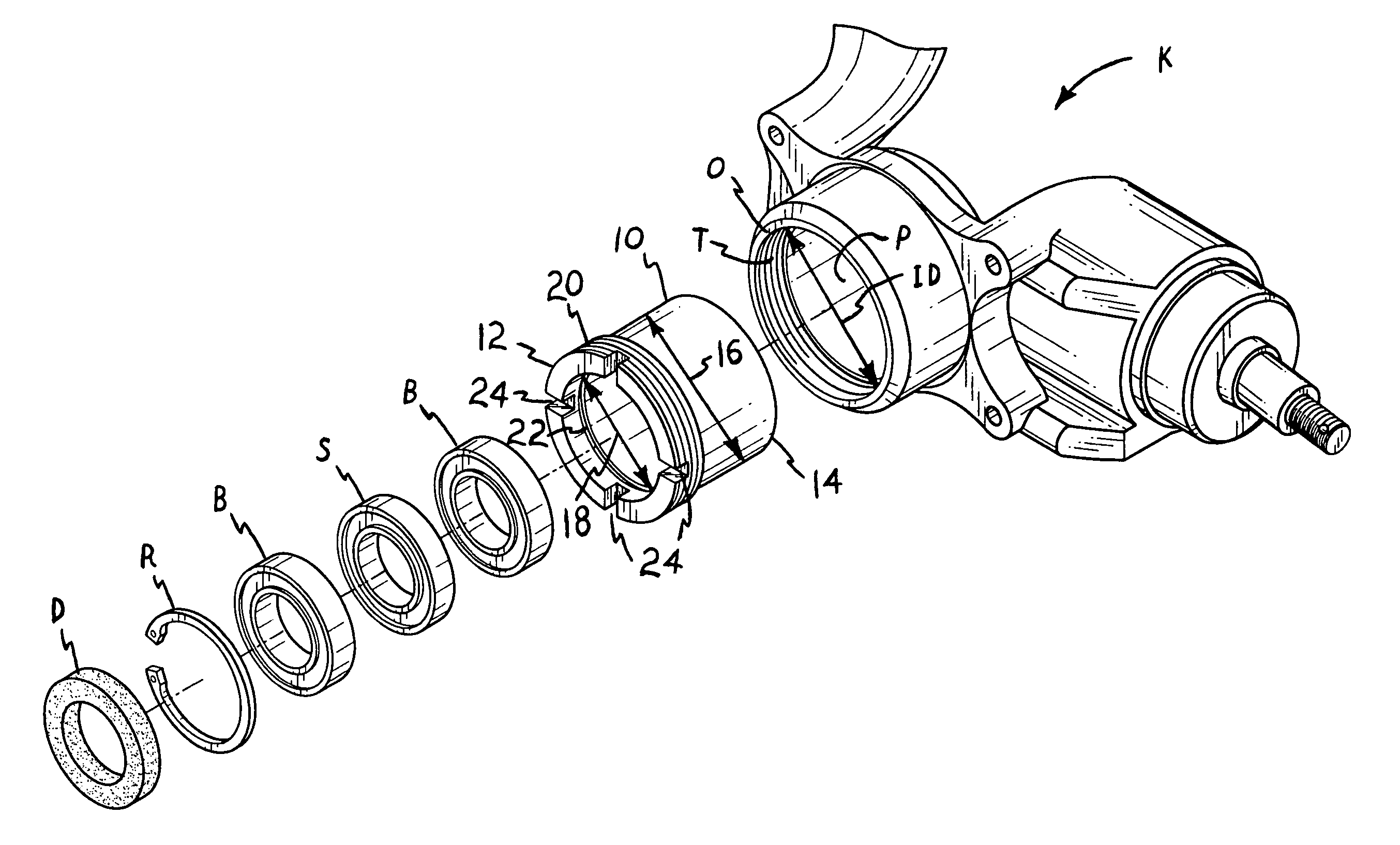 Bearing insert and service tools